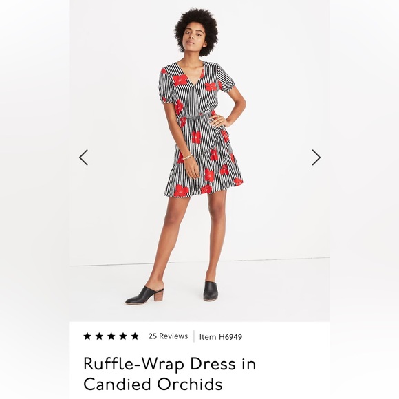 Madewell Ruffle Wrap Dress in Candied Orchid - Picture 3 of 7